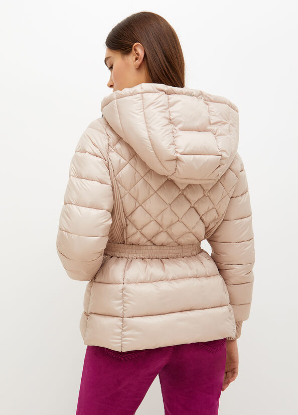 Women's Liu Jo Hooded, Eco-Friendly Gilet Coats Light Pink | ABI-403827