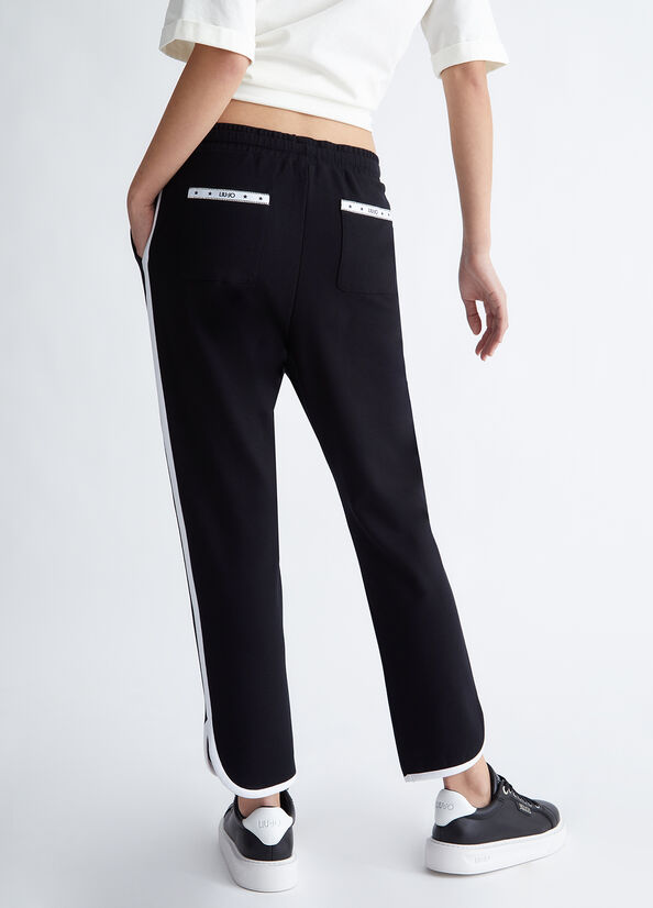 Women's Liu Jo Jogging Pants Black / White | TUR-634278