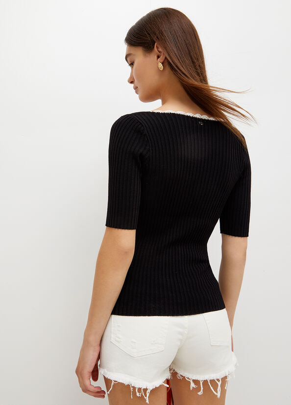 Women's Liu Jo Knit Sweaters Black / White | OCB-281409