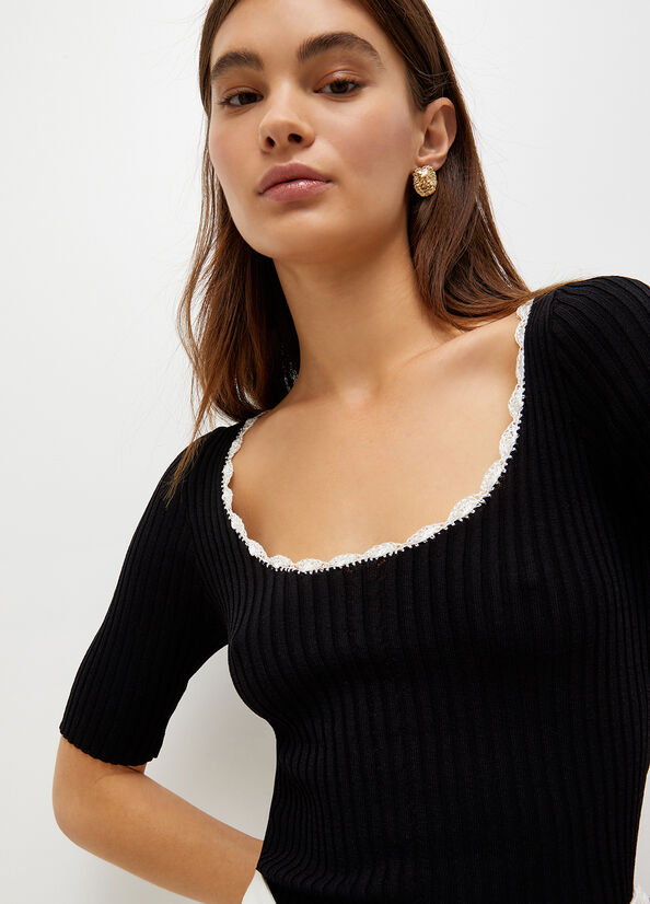 Women's Liu Jo Knit Sweaters Black / White | OCB-281409