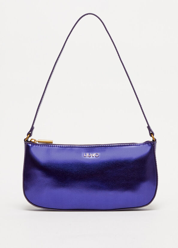 Women's Liu Jo Laminate With Logo Clutch Bag Purple | DXZ-139286