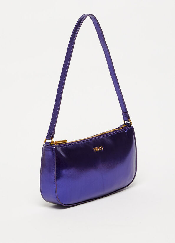 Women's Liu Jo Laminate With Logo Clutch Bag Purple | DXZ-139286