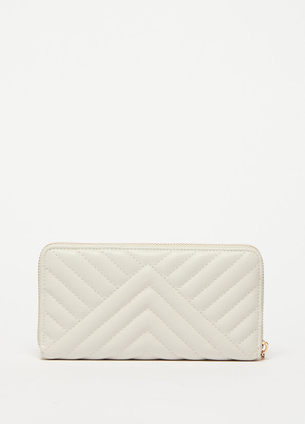 Women's Liu Jo Large Eco-Friendly Quilted Wallets Beige | ZIB-069481