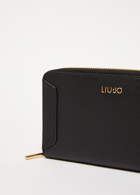 Women's Liu Jo Large Eco-Friendly Wallets Black | ENF-987321