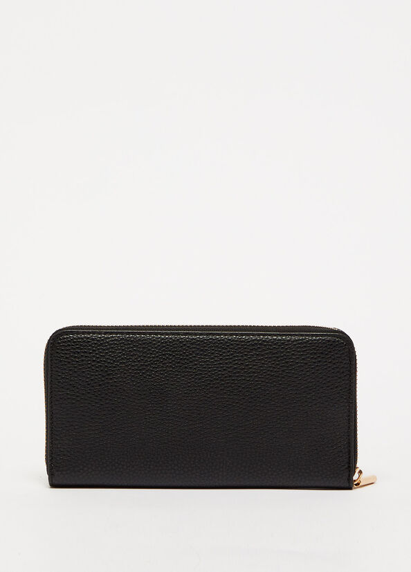 Women's Liu Jo Large With Logo Wallets Black | UEN-497318