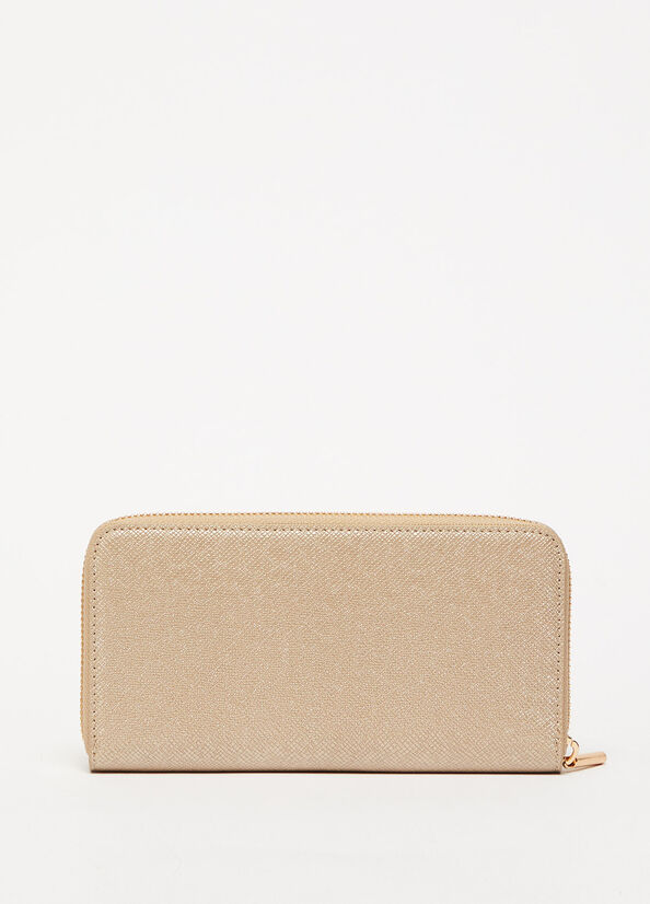 Women's Liu Jo Large Zip-Around Wallets Light Gold | QHE-856279