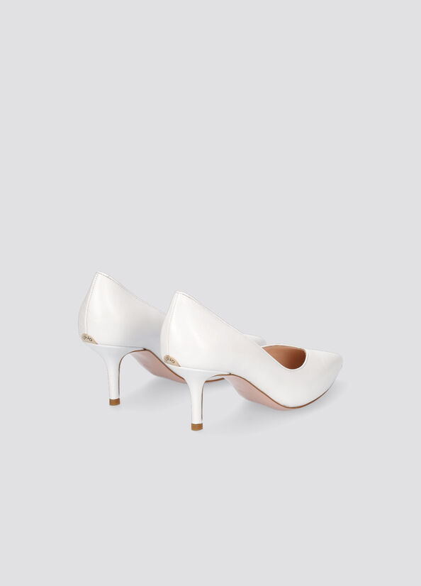 Women's Liu Jo Leather High Heels White | DSM-734021