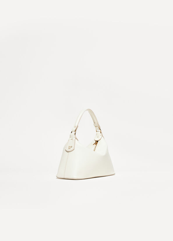 Women's Liu Jo Leather Mini Hobo Crossbody Bags White | OSG-381246