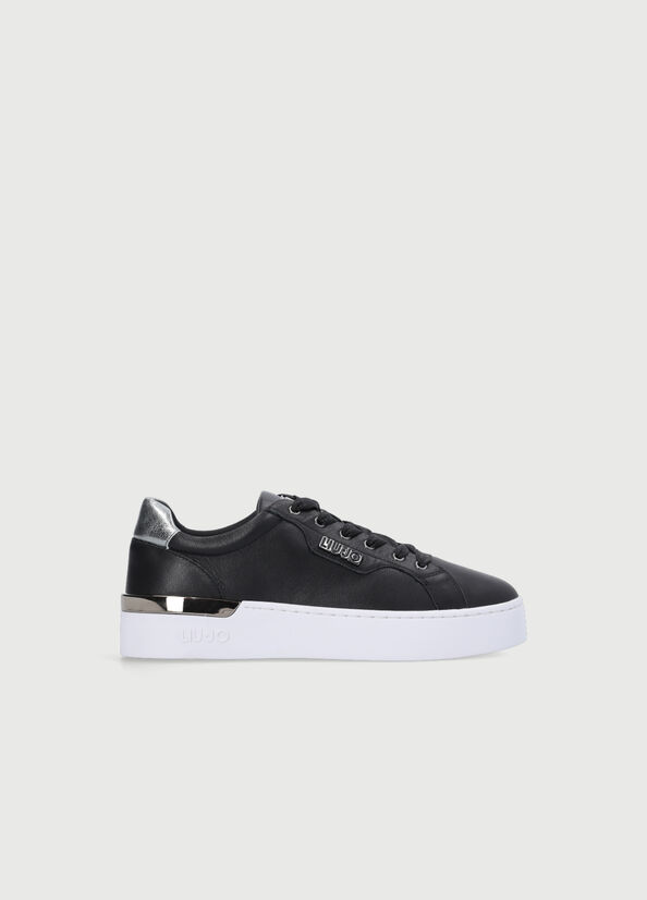 Women's Liu Jo Leather Sneakers Black | XJN-806549