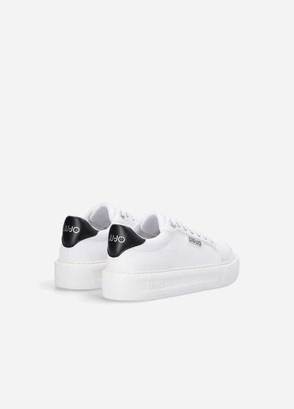 Women's Liu Jo Leather Sneakers White | VQU-194683