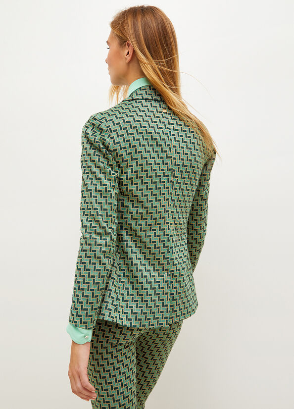 Women's Liu Jo Lurex Jacquard Jackets Green | LHP-182904