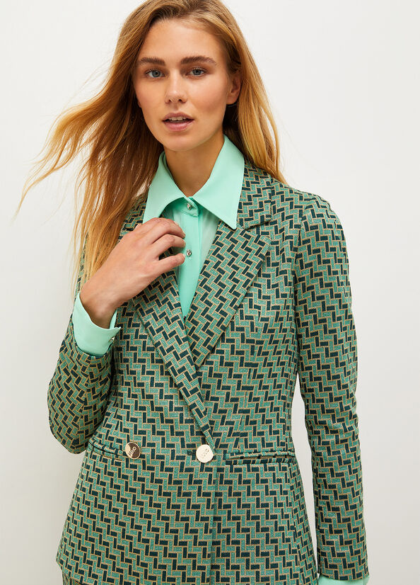 Women's Liu Jo Lurex Jacquard Jackets Green | LHP-182904