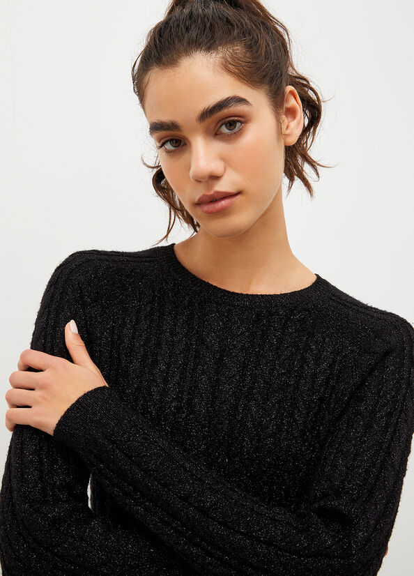 Women's Liu Jo Lurex® Sweaters Black | EUA-103752