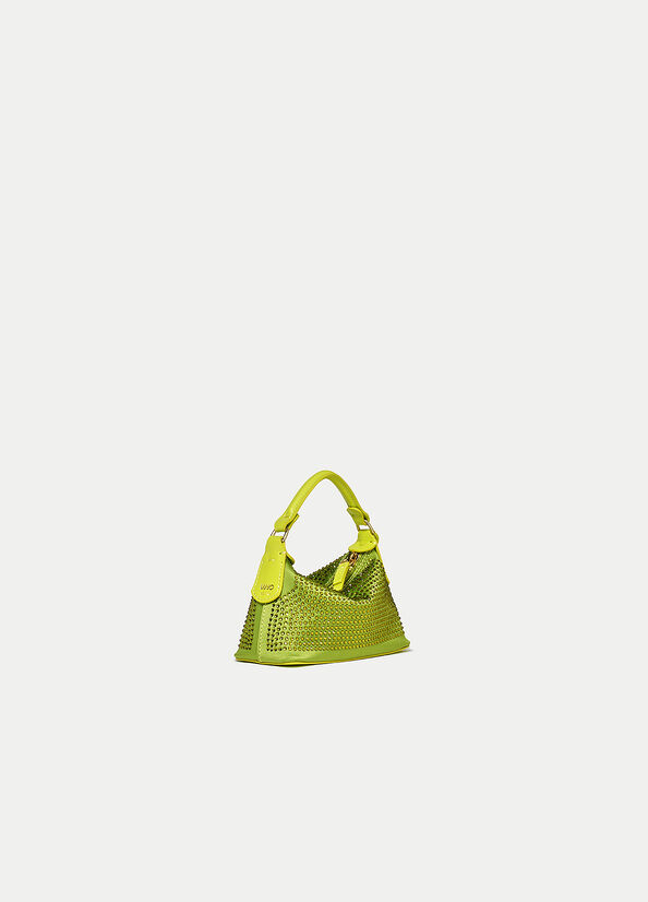 Women's Liu Jo Micro Hobo With Gemstones Crossbody Bags Light Green | FKP-531940