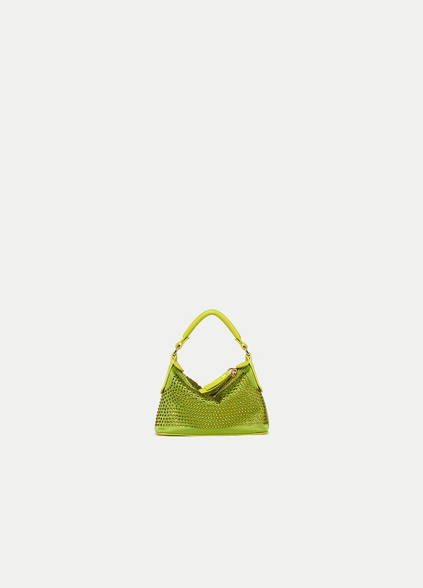 Women's Liu Jo Micro Hobo With Gemstones Crossbody Bags Light Green | FKP-531940