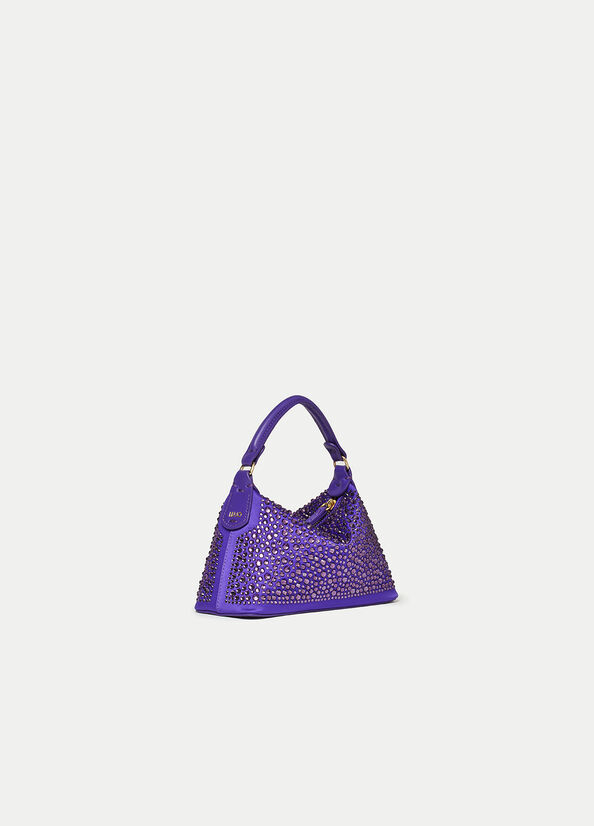 Women's Liu Jo Mini Hobo With Gemstones Crossbody Bags Purple | QSA-065413