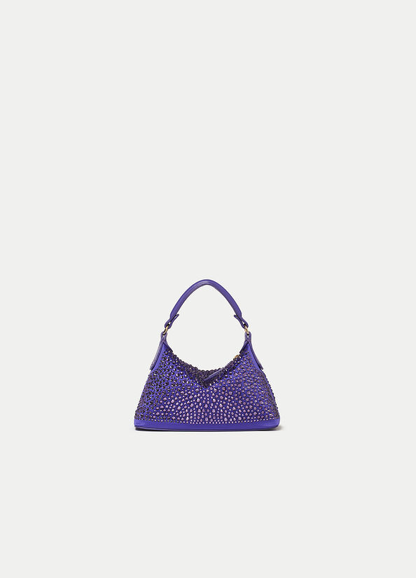 Women's Liu Jo Mini Hobo With Gemstones Crossbody Bags Purple | QSA-065413