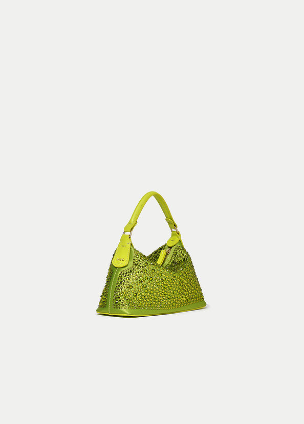 Women's Liu Jo Mini Hobo With Gemstones Crossbody Bags Light Green | VKN-872460