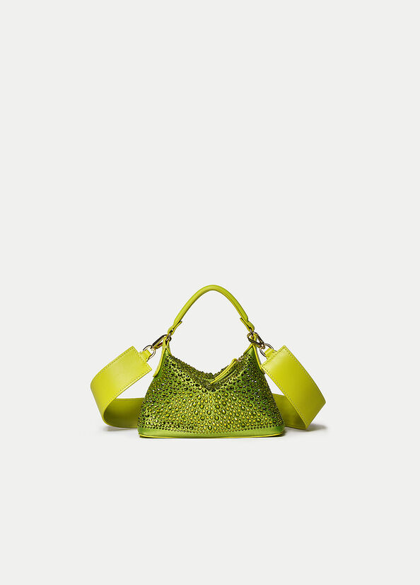 Women\'s Liu Jo Mini Hobo With Gemstones Crossbody Bags Light Green | VKN-872460