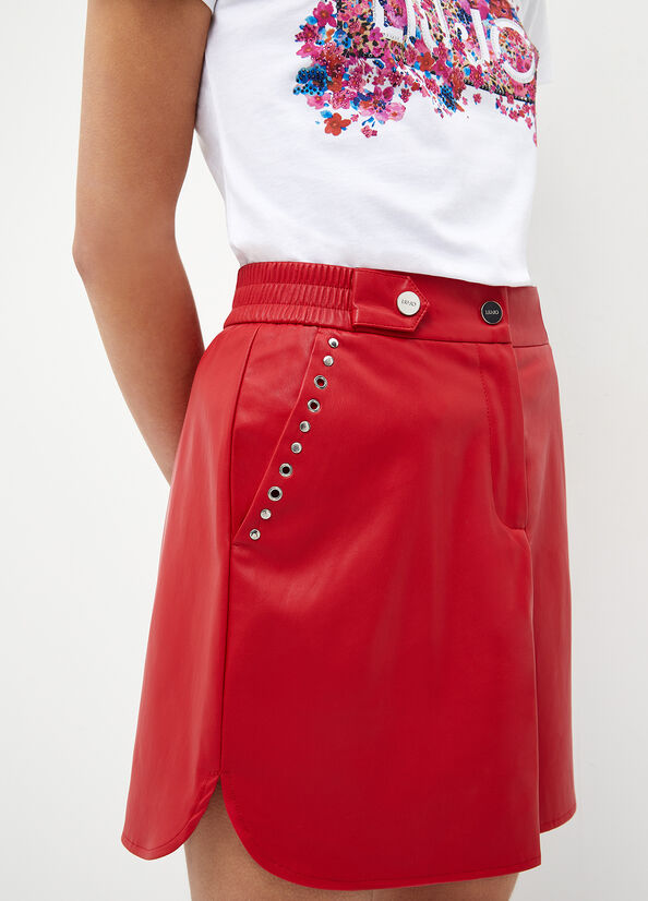 Women's Liu Jo Mini In Fabric Skirts Red | JKQ-340896