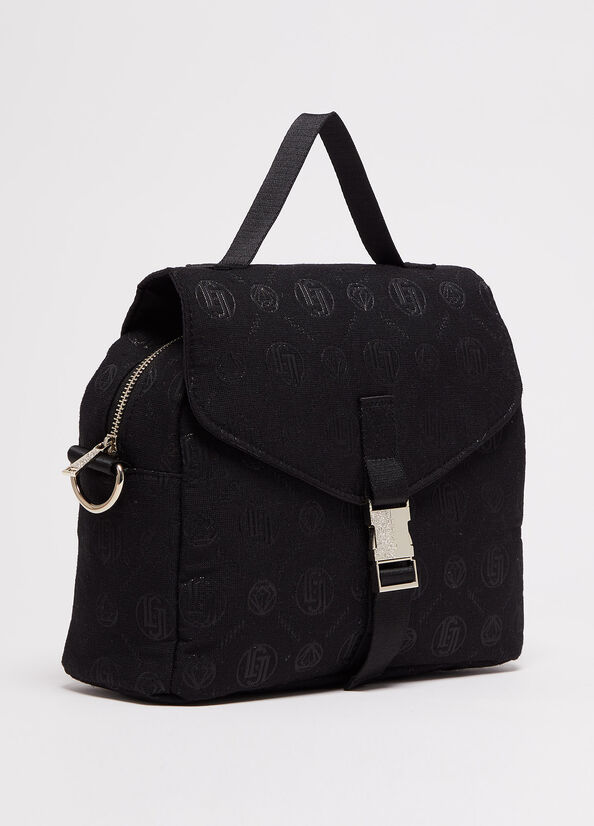 Women's Liu Jo Monogram Crossbody Bags Black | QWG-673049