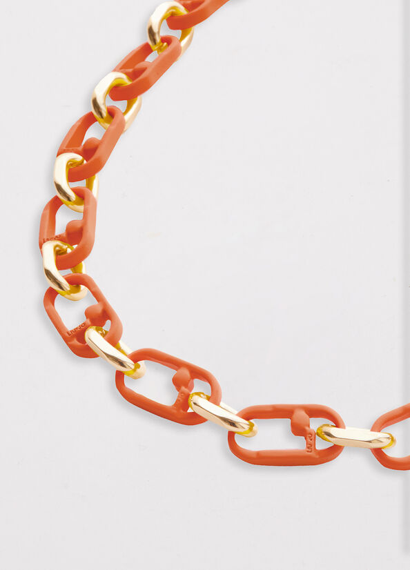 Women's Liu Jo Monogram Necklace Jewelry Orange | DOT-897354