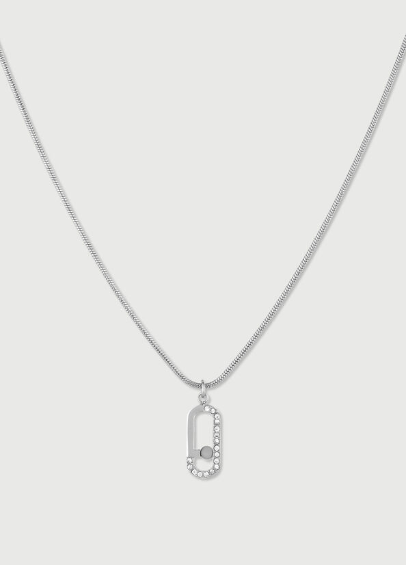 Women's Liu Jo Necklace With Logo Charm Jewelry Silver | JWB-579843