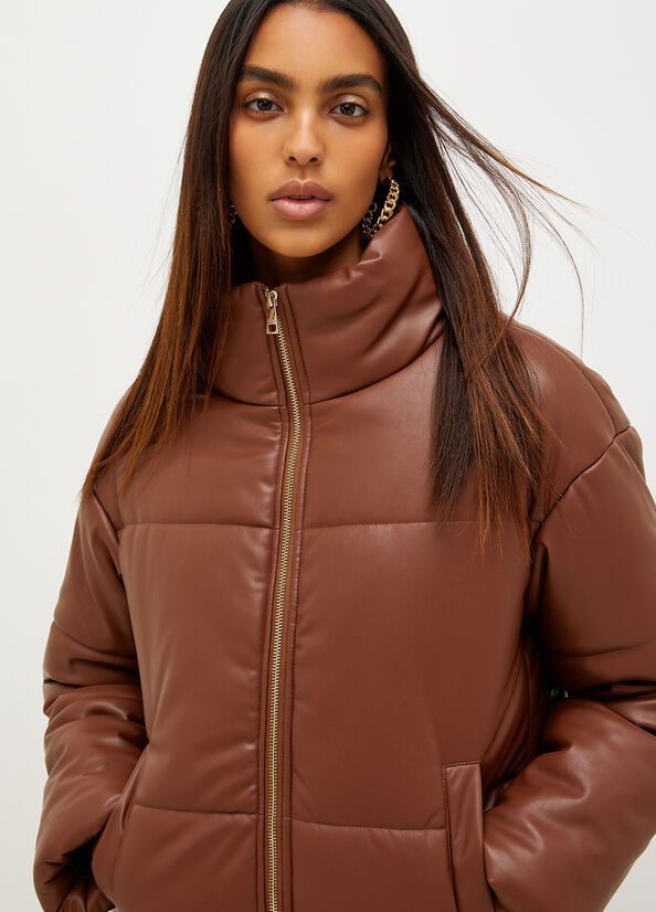 Women's Liu Jo Padded Coats Brown | VRG-628471