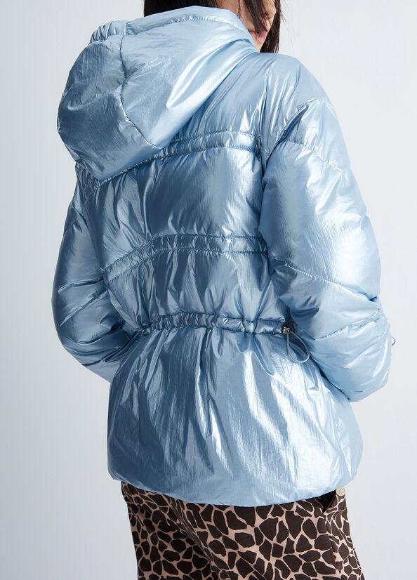 Women's Liu Jo Padded Nylon Coats Light Blue | SQK-130526