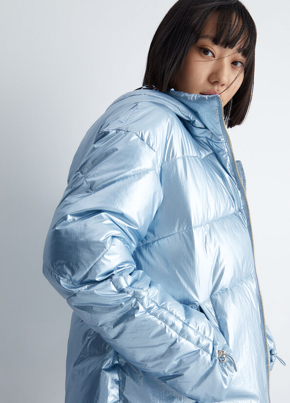 Women's Liu Jo Padded Nylon Coats Light Blue | SQK-130526