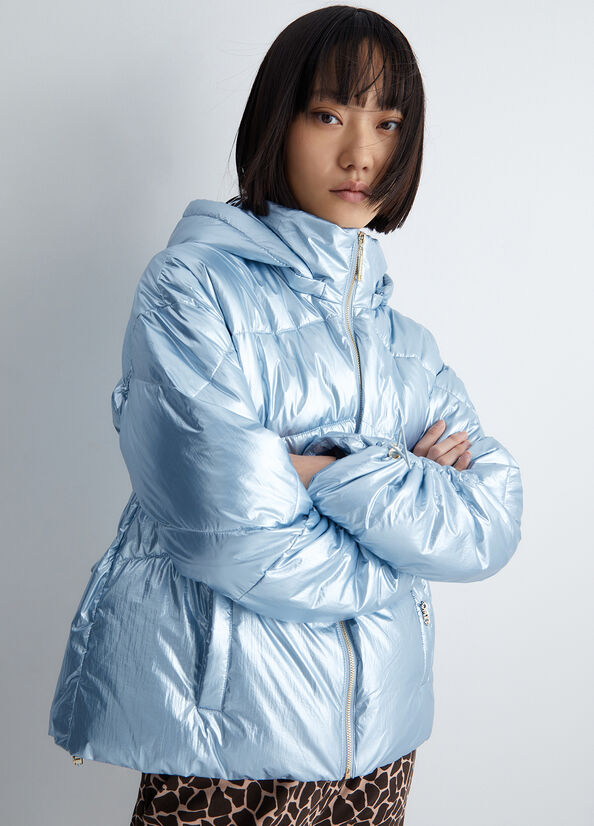 Women\'s Liu Jo Padded Nylon Coats Light Blue | SQK-130526