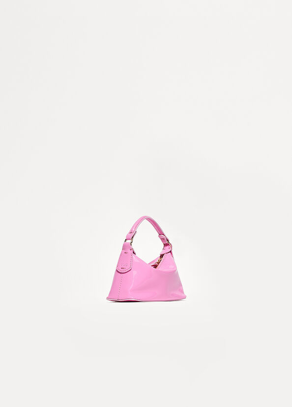 Women's Liu Jo Patent Leather Micro Hobo Crossbody Bags Pink | STE-218749