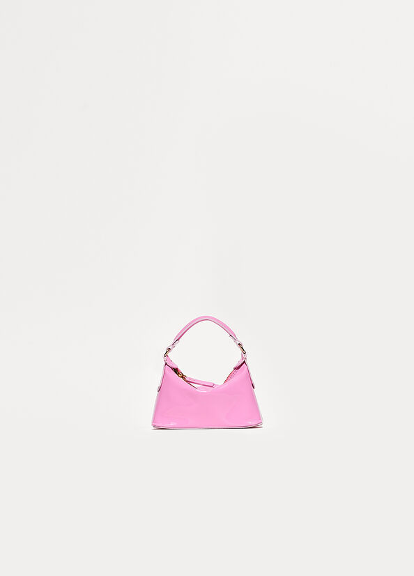 Women's Liu Jo Patent Leather Micro Hobo Crossbody Bags Pink | STE-218749