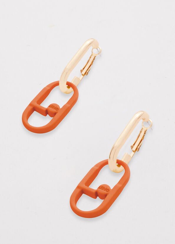 Women's Liu Jo Pendant Earrings With Monogram Jewelry Orange | CSI-978624