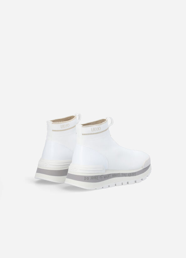 Women's Liu Jo Perforated Sock Sneakers White | TBA-913845