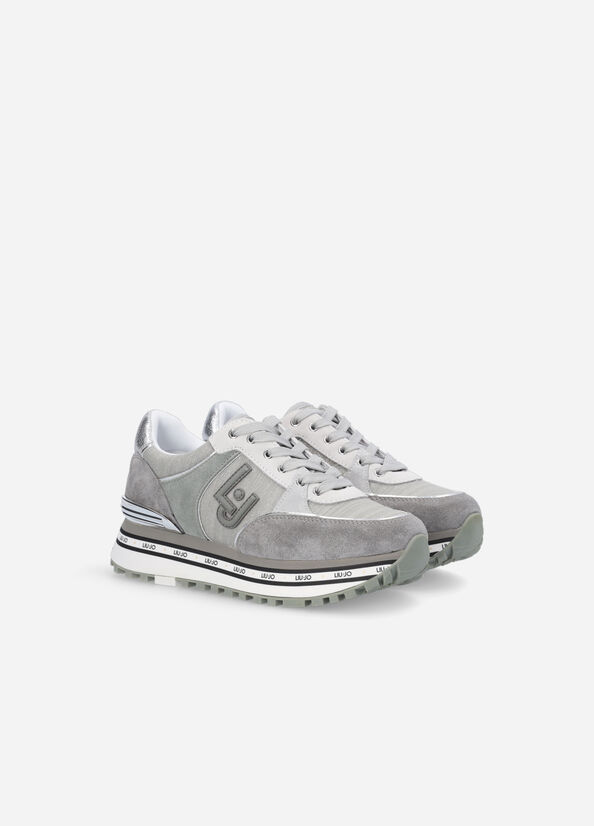 Women's Liu Jo Platform In Sparkling Fabric Sneakers Grey | BVR-148632