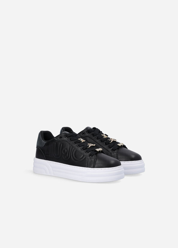 Women's Liu Jo Platform With Jewel Details Sneakers Black | JYS-293548