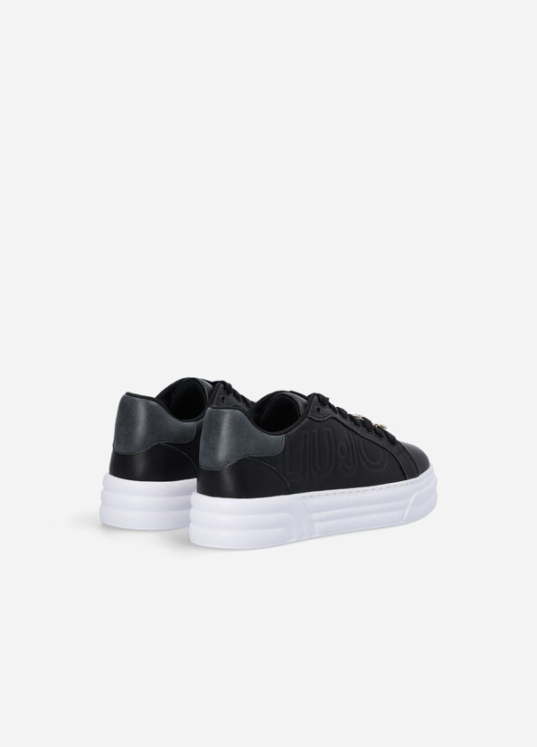 Women's Liu Jo Platform With Jewel Details Sneakers Black | JYS-293548