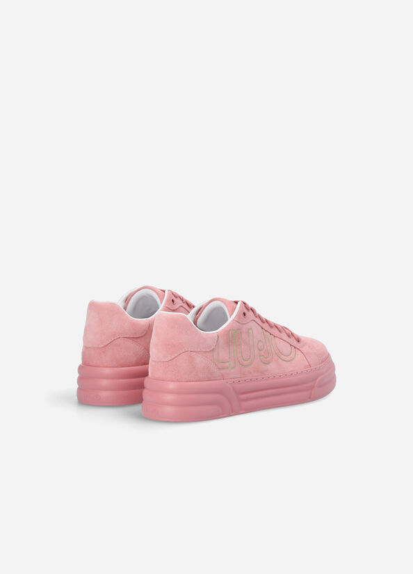 Women's Liu Jo Platform With Maxi Logo Sneakers Pink | PHG-273095