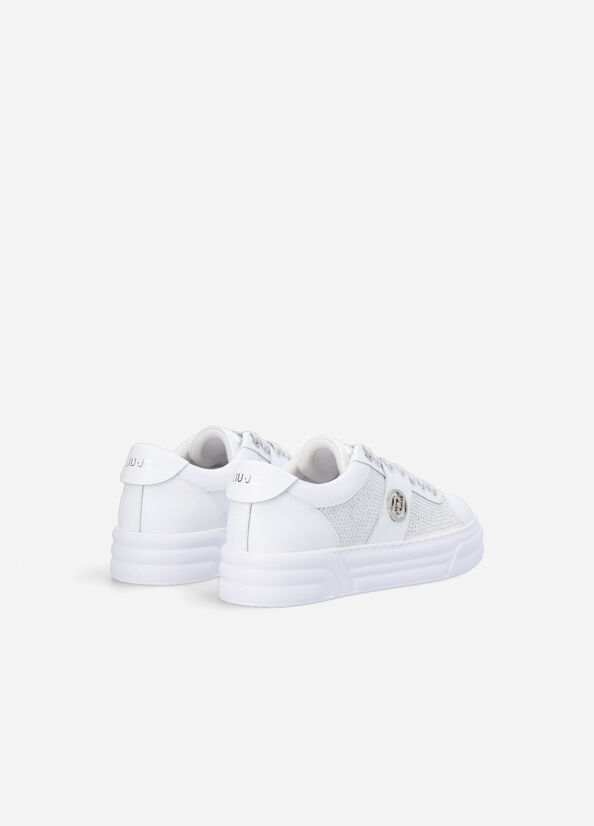 Women's Liu Jo Platform With Studs Sneakers White | WIZ-905632