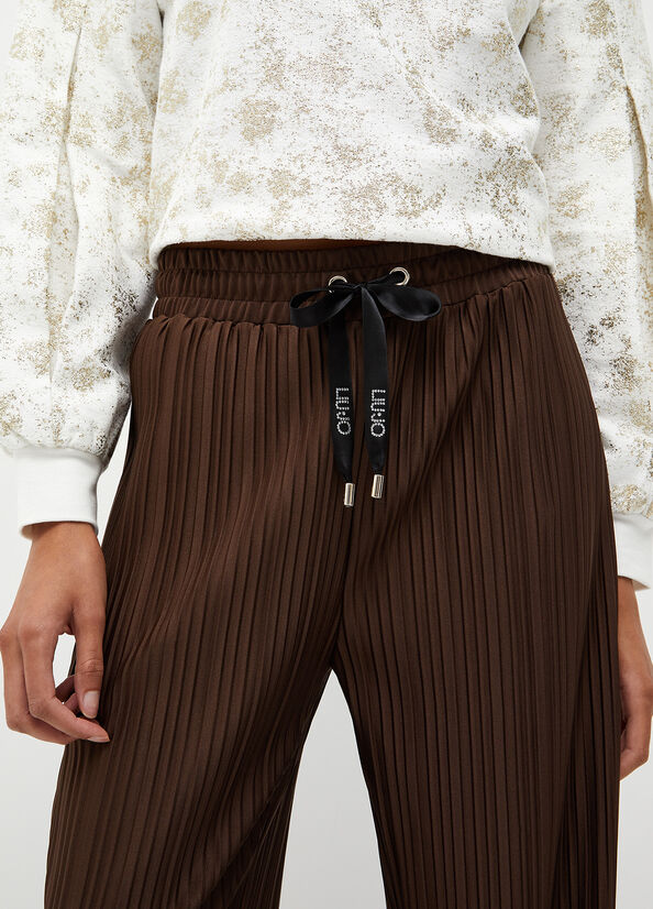 Women's Liu Jo Pleated Pants Dark Brown | QPB-391604