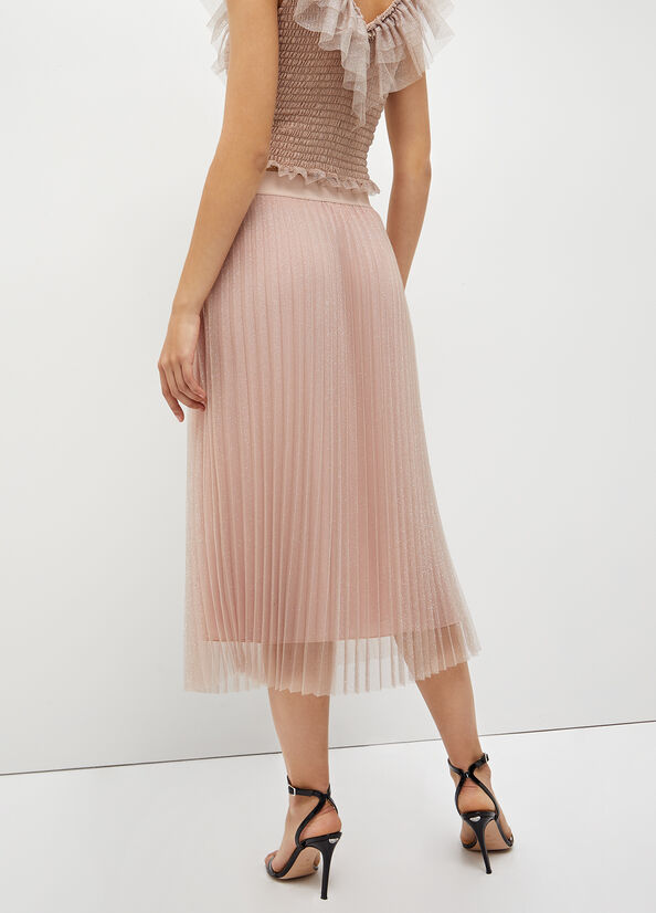 Women's Liu Jo Pleated Tulle Skirts Pink | YMR-687251