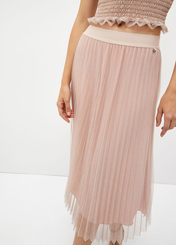 Women's Liu Jo Pleated Tulle Skirts Pink | YMR-687251