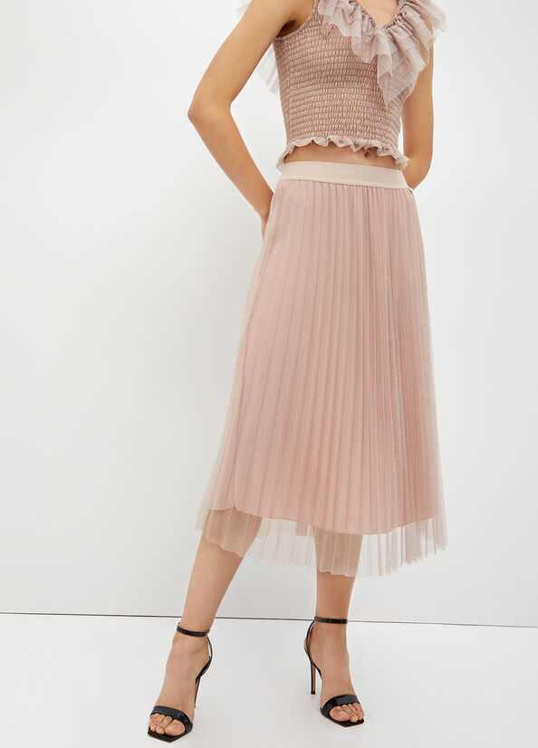 Women\'s Liu Jo Pleated Tulle Skirts Pink | YMR-687251