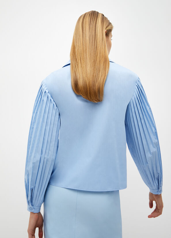 Women's Liu Jo Poplin Shirts Blue | QTE-953841