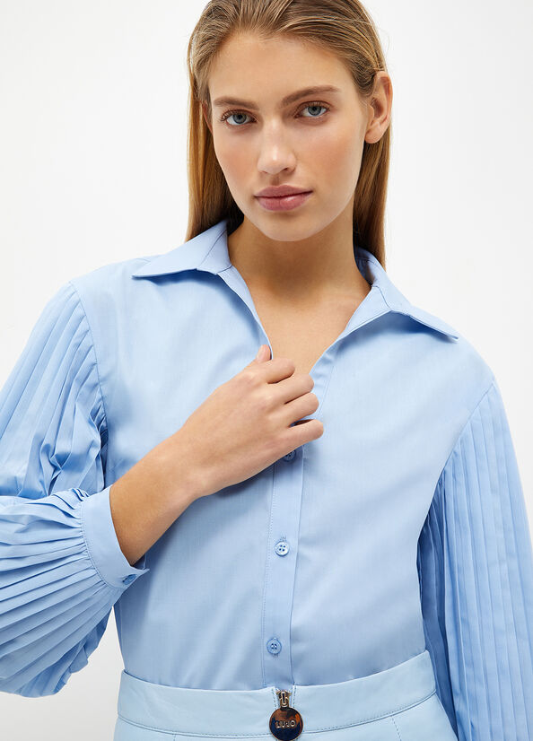 Women's Liu Jo Poplin Shirts Blue | QTE-953841