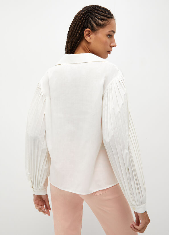 Women's Liu Jo Poplin Shirts White | KEY-370154