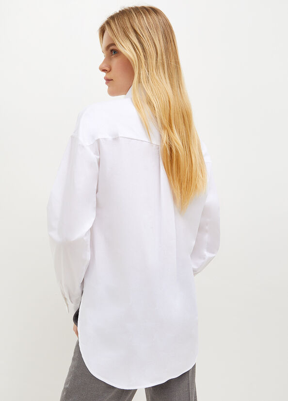 Women's Liu Jo Poplin Shirts White | KJO-374062