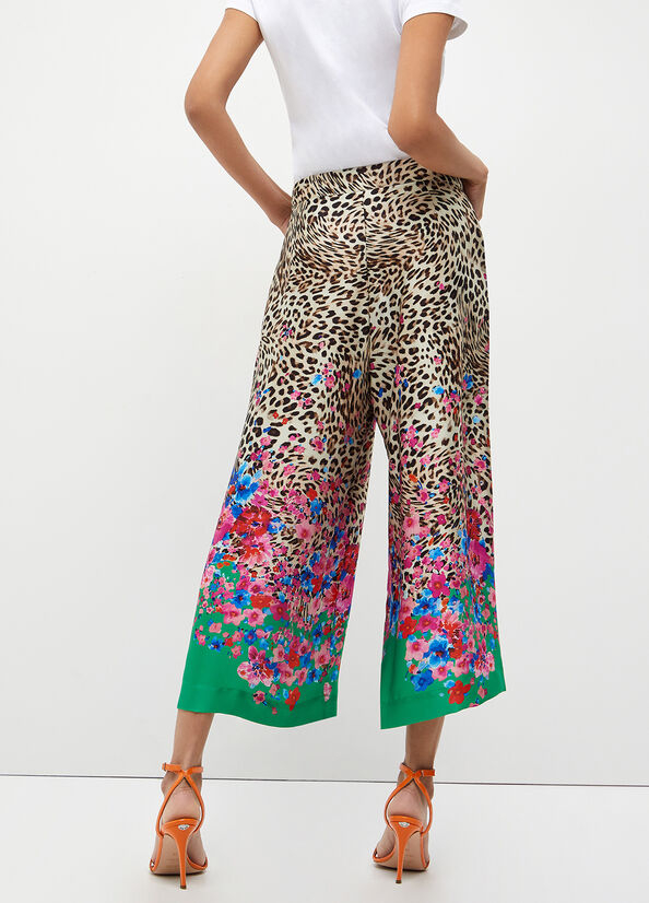 Women's Liu Jo Printed Palazzo Pants Green | VUP-362580