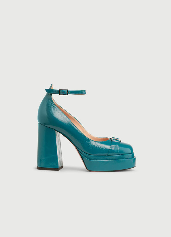 Women's Liu Jo Pumps With Wide High Heels Turquoise | KYS-987516